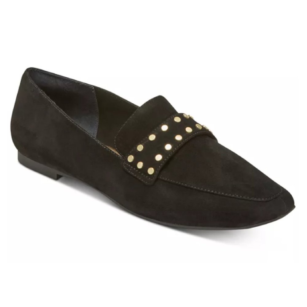 Rockport Laylani Studded Loafer Women Black Suede Slip On Flat